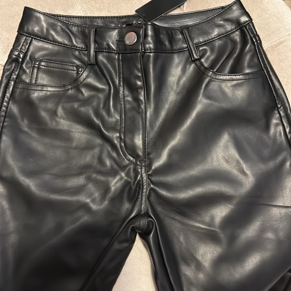 Black Faux Leather Pants by Hunter & Brown, new